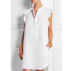 STELLA McCARTNEY White ruffled Polo cotton-piqué dress